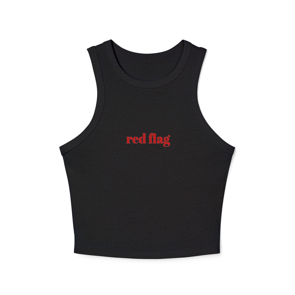 Red Flag Racer Tank Top — Women’s Micro Rib Cropped Tank