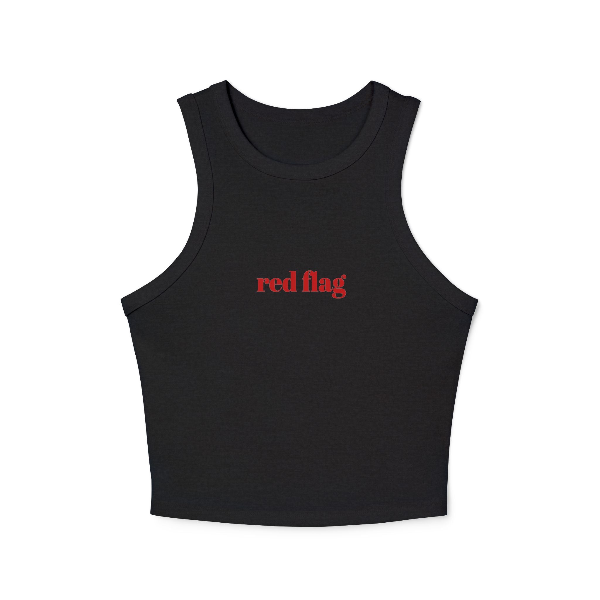 Red Flag Racer Tank Top — Women’s Micro Rib Cropped Tank