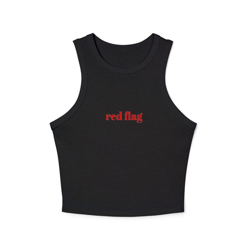Red Flag Racer Tank Top — Women’s Micro Rib Cropped Tank