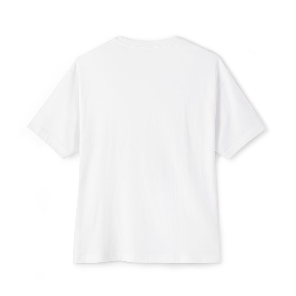 Red Flag Text Tee — Minimalist White Oversized Boxy T-Shirt