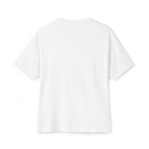 Red Flag Text Tee — Minimalist White Oversized Boxy T-Shirt